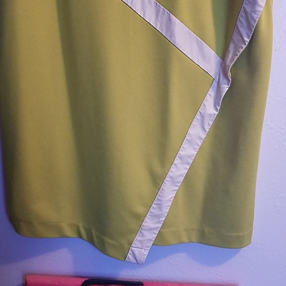 🌼Midi dress green with white leather 🌼 - Picture 2 of 8